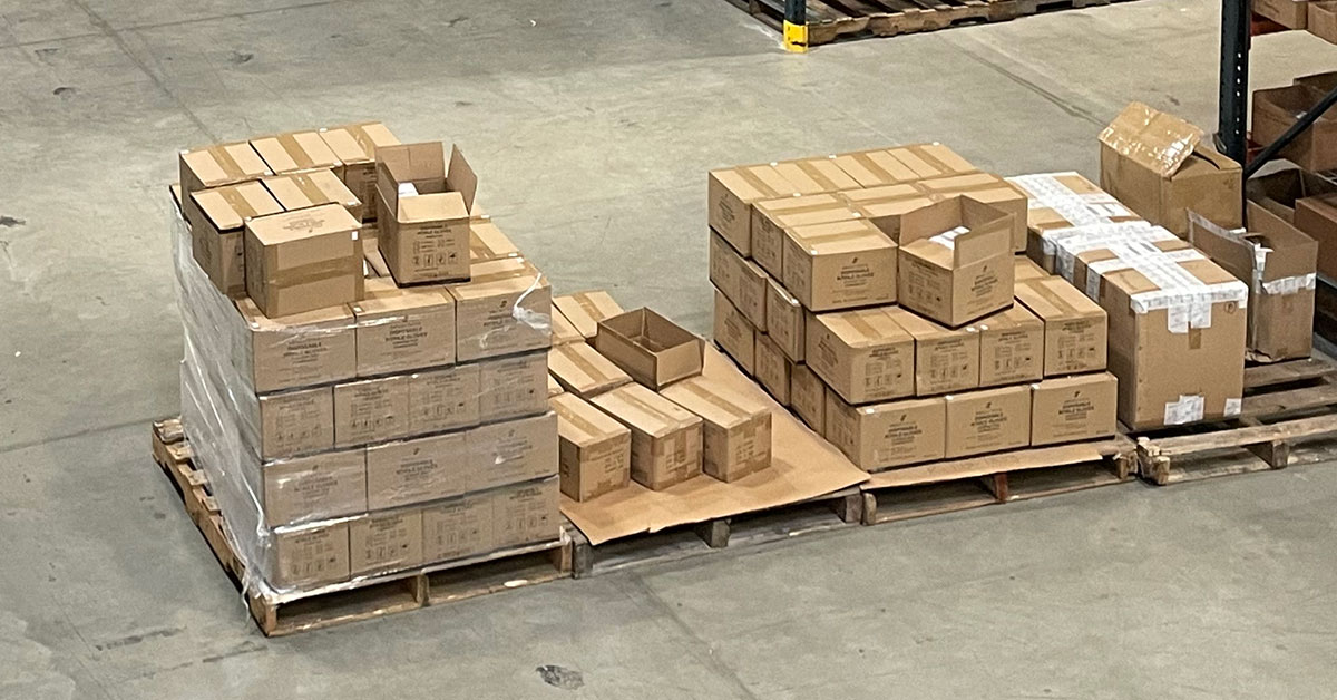 shipping boxes warehouse